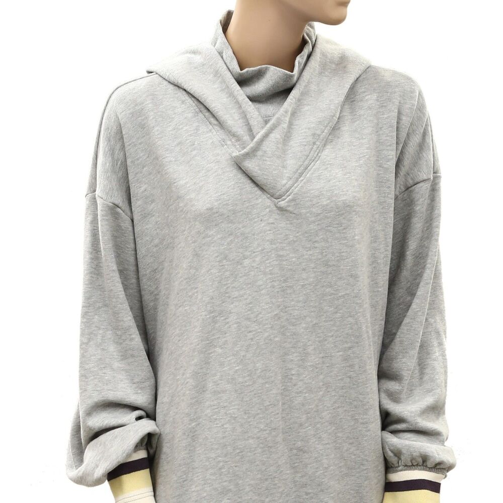 Anthropologie Daily Practice Hooded Tiered Ruffle Sweatshirt Dress XL 289837 - Picture 6 of 11
